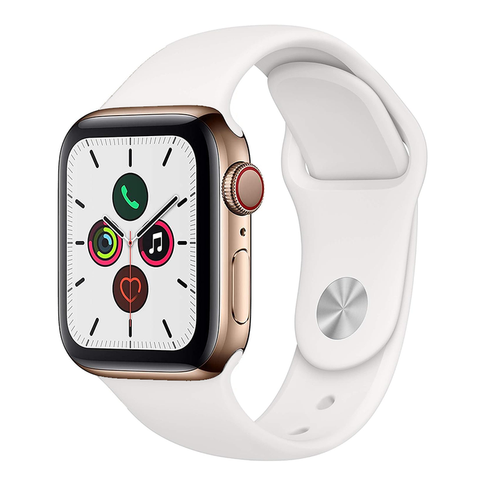 Apple Watch Series 5 40mm – Gold Aluminum/White Sport Band (Refurbished)