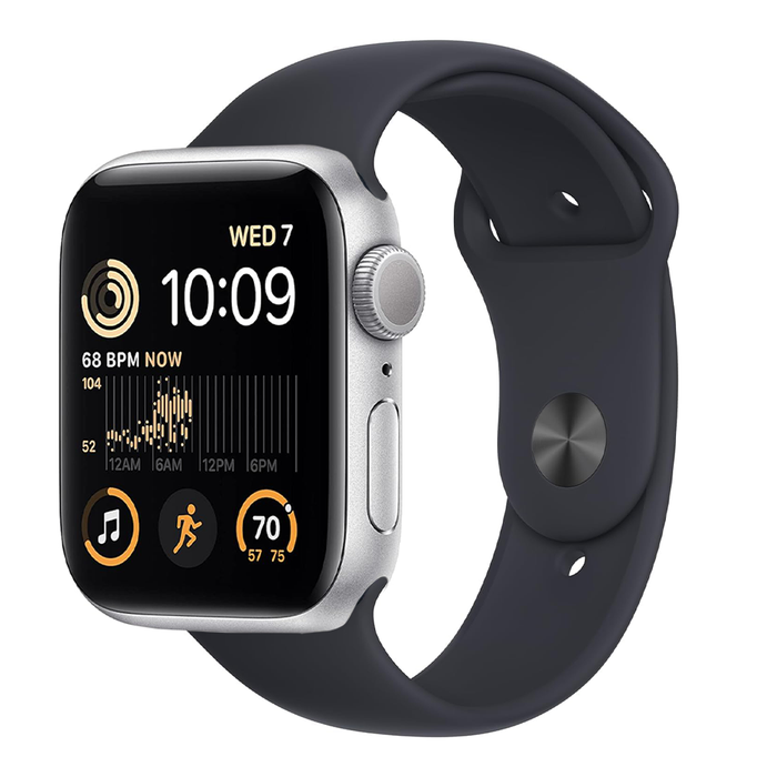 Apple Watch Series SE 40mm – Silver Aluminum/Black Sport Band (Refurbished)