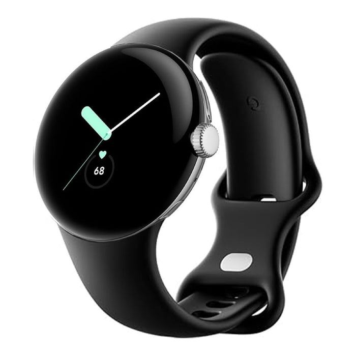 Google Pixel Watch 1 41mm – Polished Silver Stainless Steel/Black Sport Band (Refurbished)