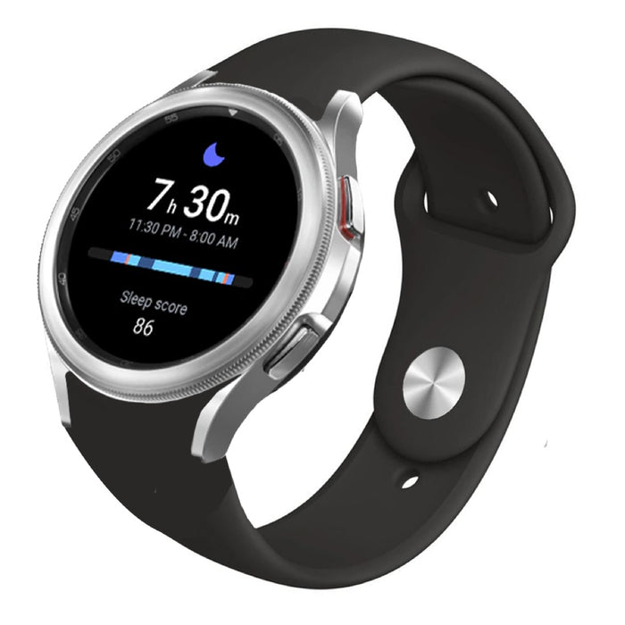 Samsung Galaxy Watch 4 Classic 42MM – Stainless Steel Silver/Black Sport Band (Refurbished)