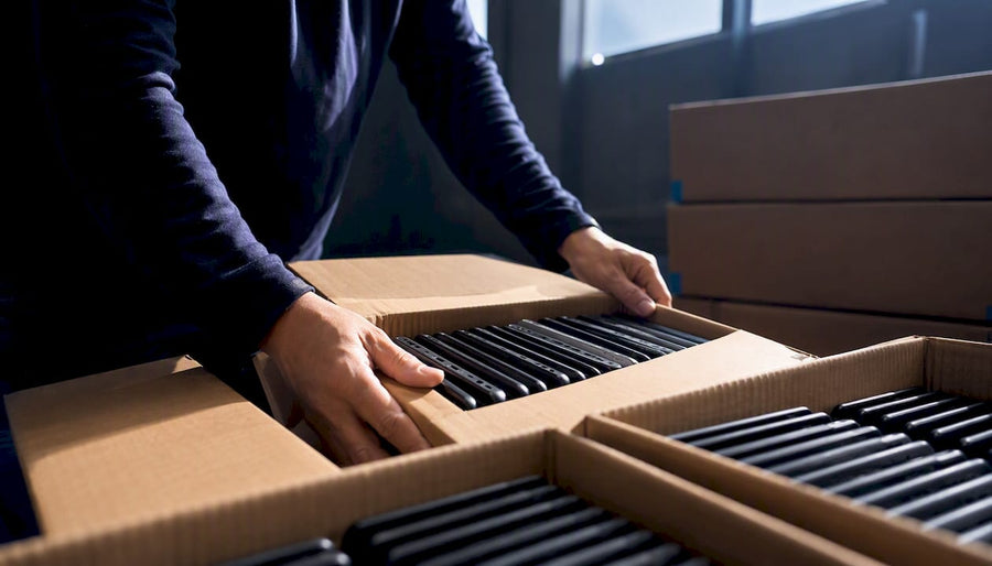 Bulk refurbished phone shipment being received
