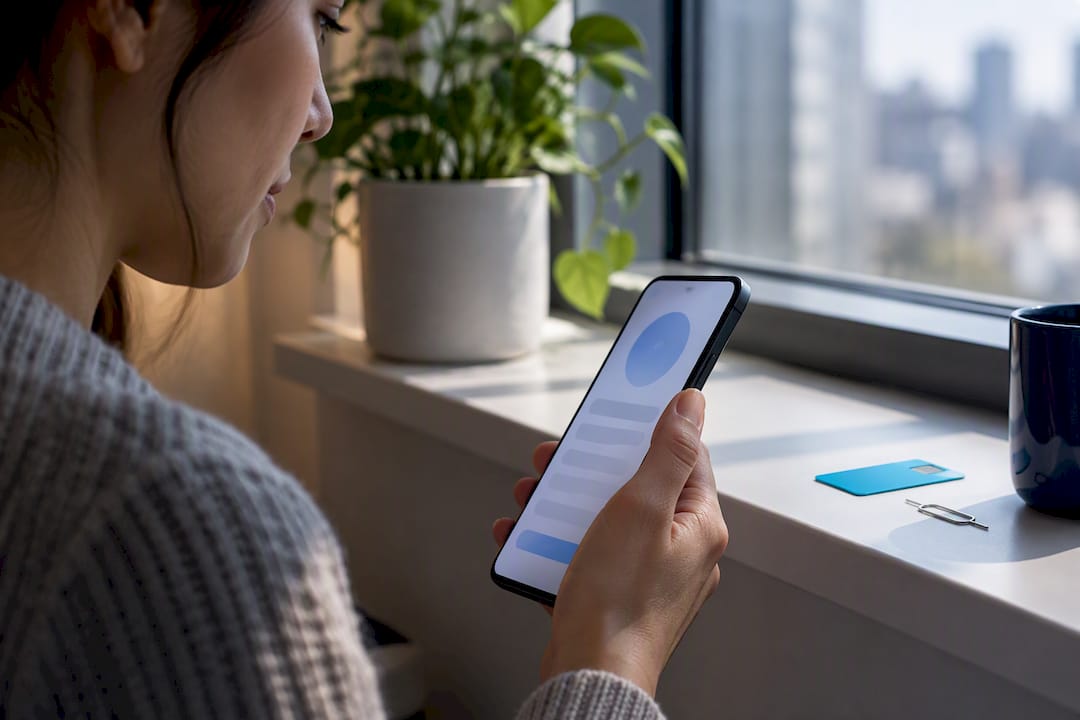 Hand checking phone compatibility result