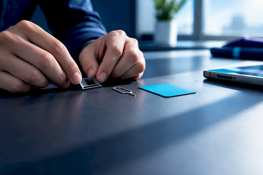 Technician checking anonymous phone compatibility
