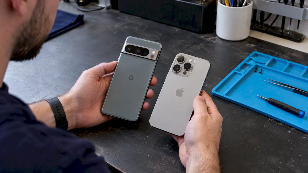 Used camera phones compared on inspection bench