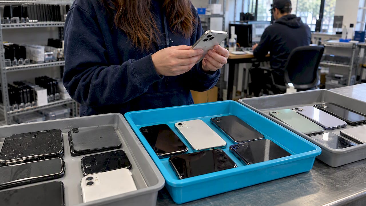 Refurbished smartphones arranged by condition