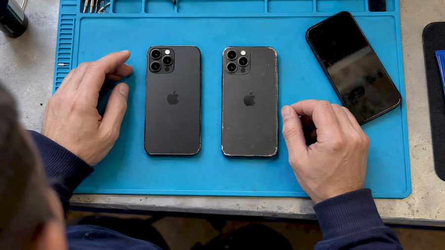 Two refurbished phones showing different cosmetic wear