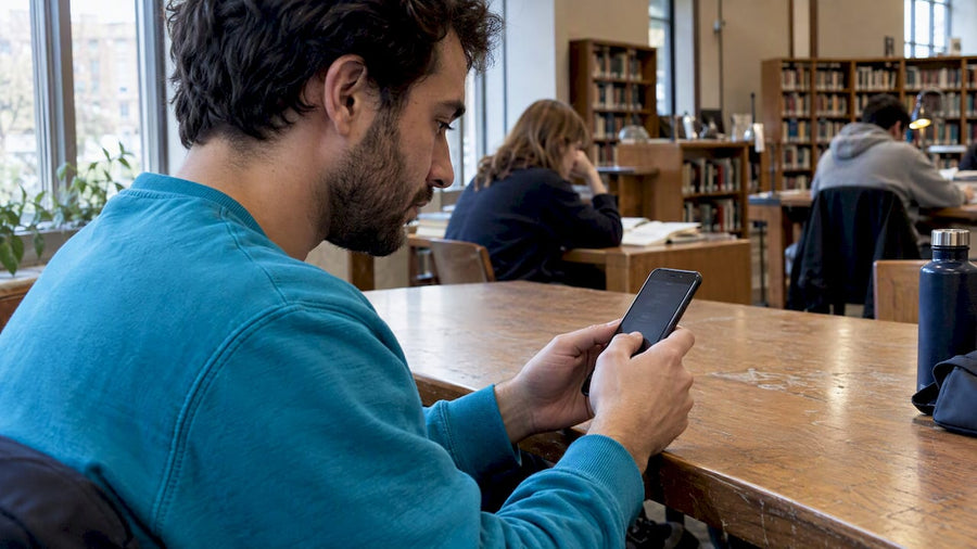 Person checking battery settings on smartphone