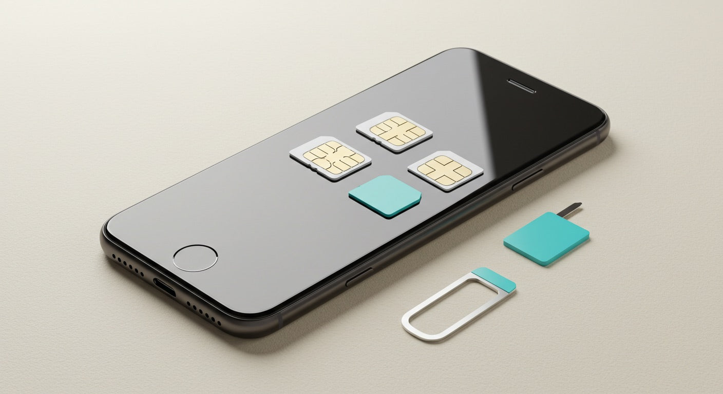Phone with two carrier SIM cards to test unlock status