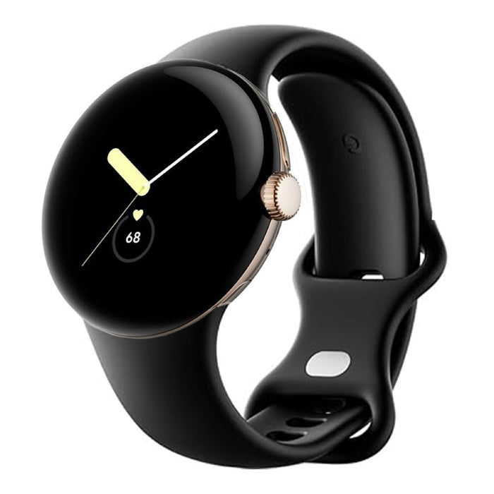 Google Pixel Watch 1 41mm – Champagne Gold Stainless Steel/Black Sport Band (Refurbished)