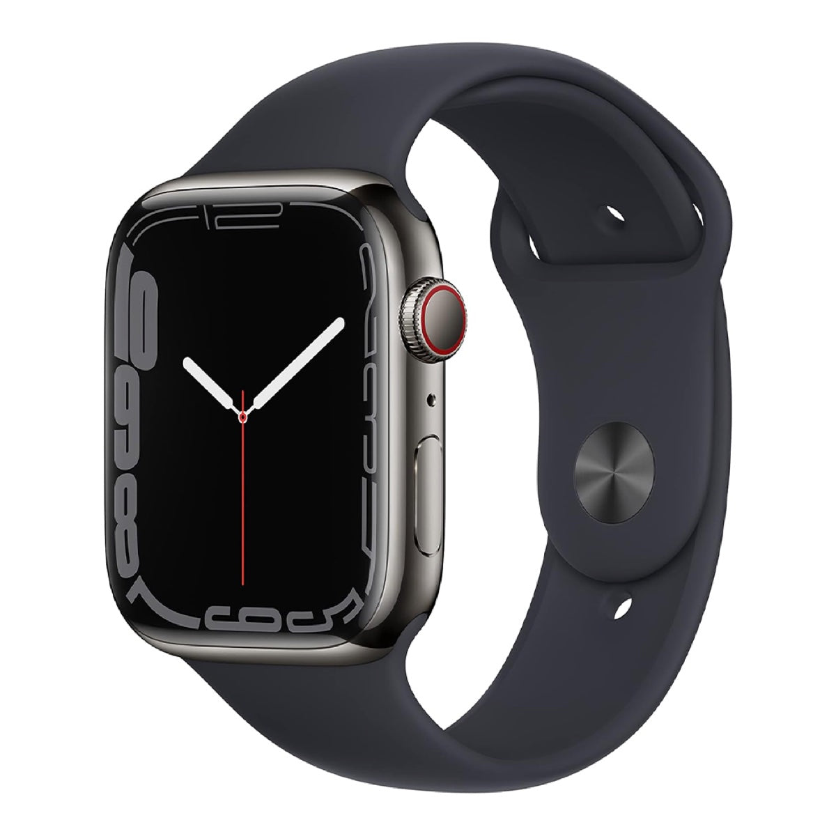 Apple Watch Series 7 45mm – Graphite Stainless Steel/Black Sport Band (Refurbished)