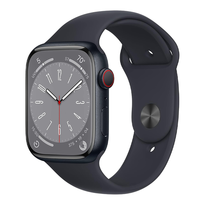 Apple Watch Series 8 45mm – Midnight Aluminum/Black Sport Band — Heavy Scratches (AS-IS)