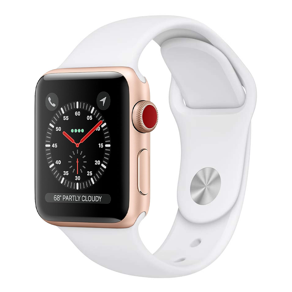 Apple Watch Series 3 38mm – Silver Aluminum/White Sport Band (Refurbished)