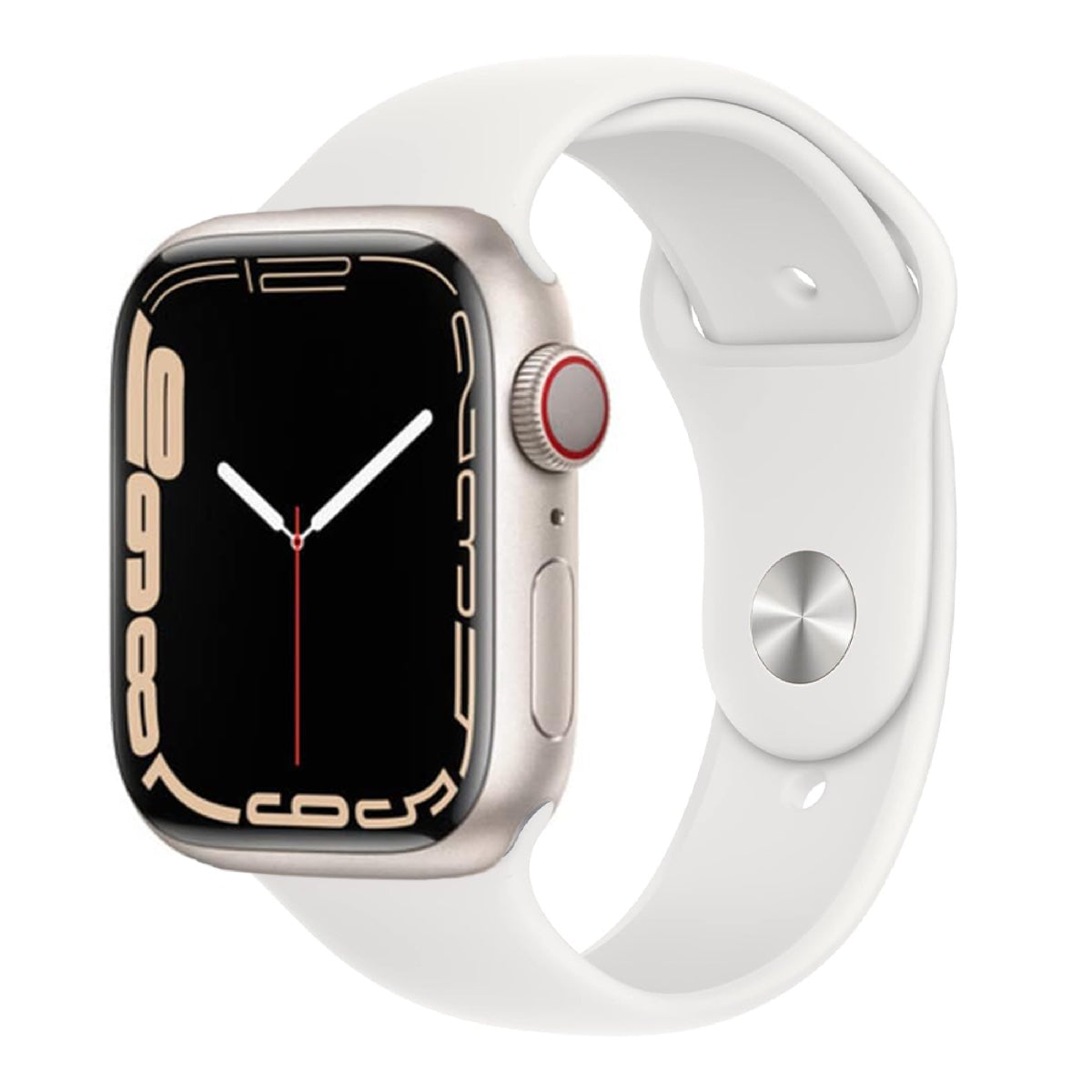 Apple Watch Series 7 45mm – Starlight Aluminum/White Sport Band (Refurbished)