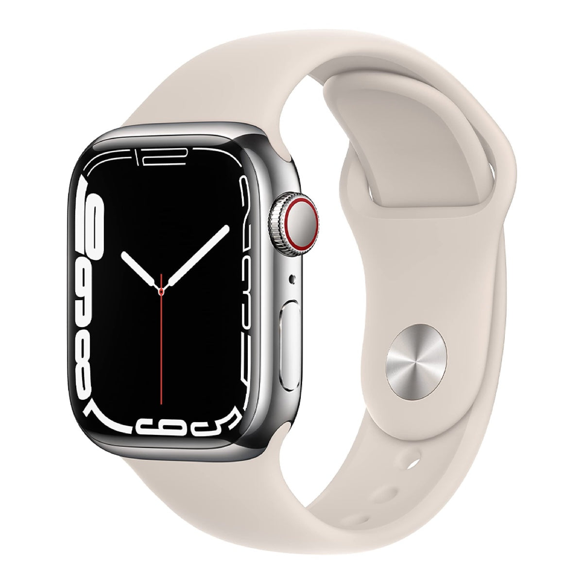 Apple Watch Series 7 41mm – Silver Aluminum/White Sport Band (Refurbished)