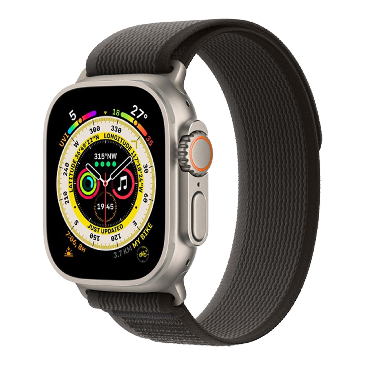 Apple Watch Ultra 49MM – Titanium / Black Trail Loop (Refurbished)