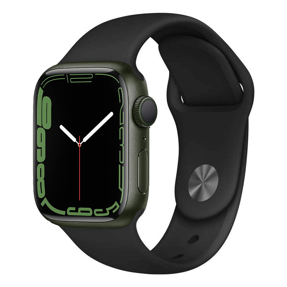 Apple Watch Series 7 41mm 32GB GPS+CELL - Green Aluminum/Black Sport Band