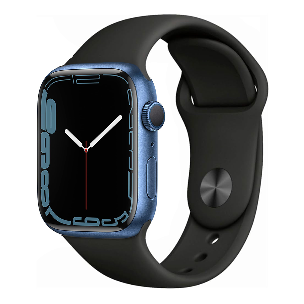 Apple Watch Series 7 45mm 32GB GPS - Blue Aluminum/Black Sport Band