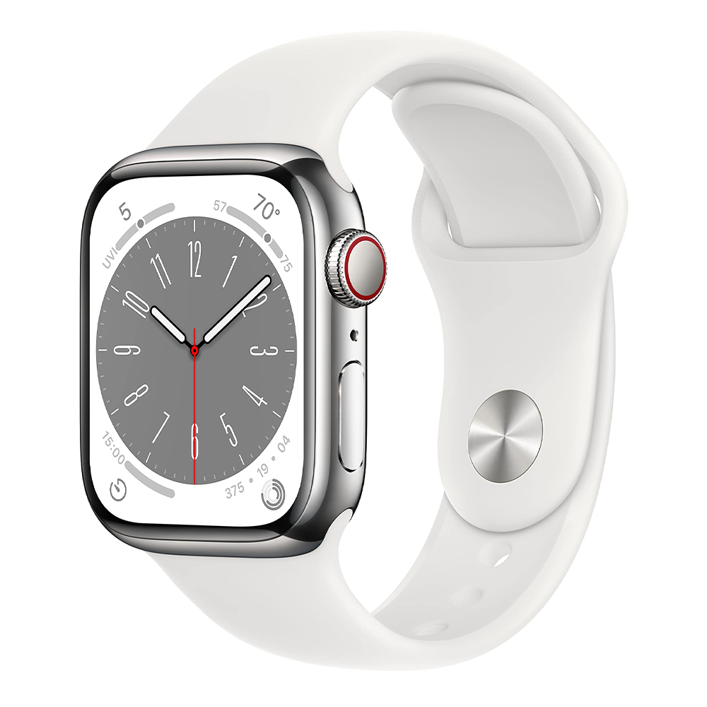 Apple Watch Series 8 41mm – Silver Aluminum/White Sport Band (Refurbished) - image 2
