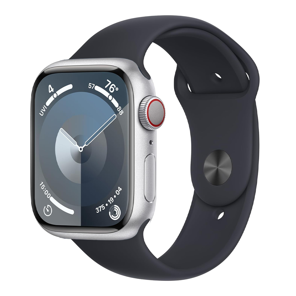 Apple Watch Series 9 41mm – Silver Aluminum/Black Sport Band