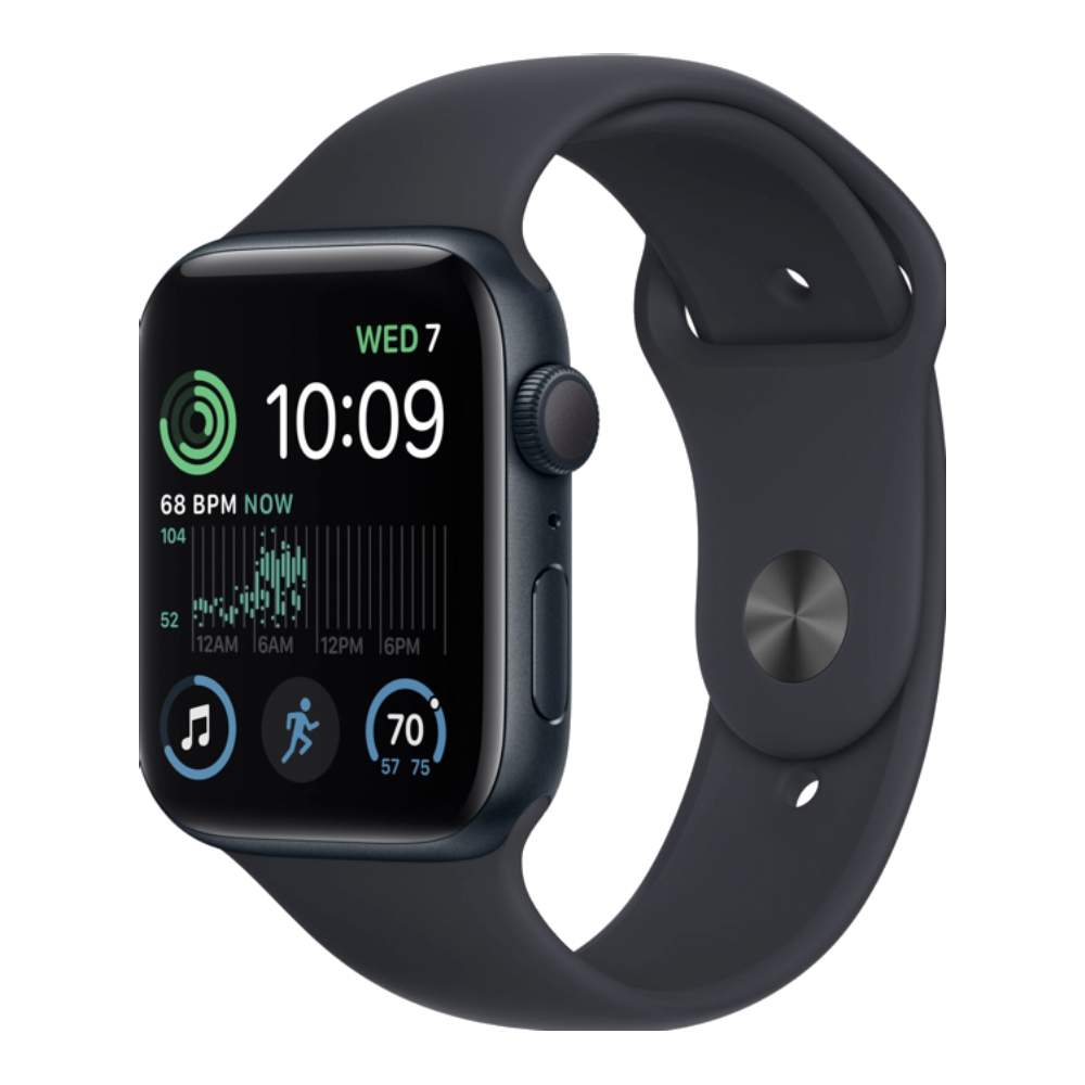 Apple Watch Series SE 2 44MM – Midnight Aluminum / Black Rubber Band (Refurbished) - image 2