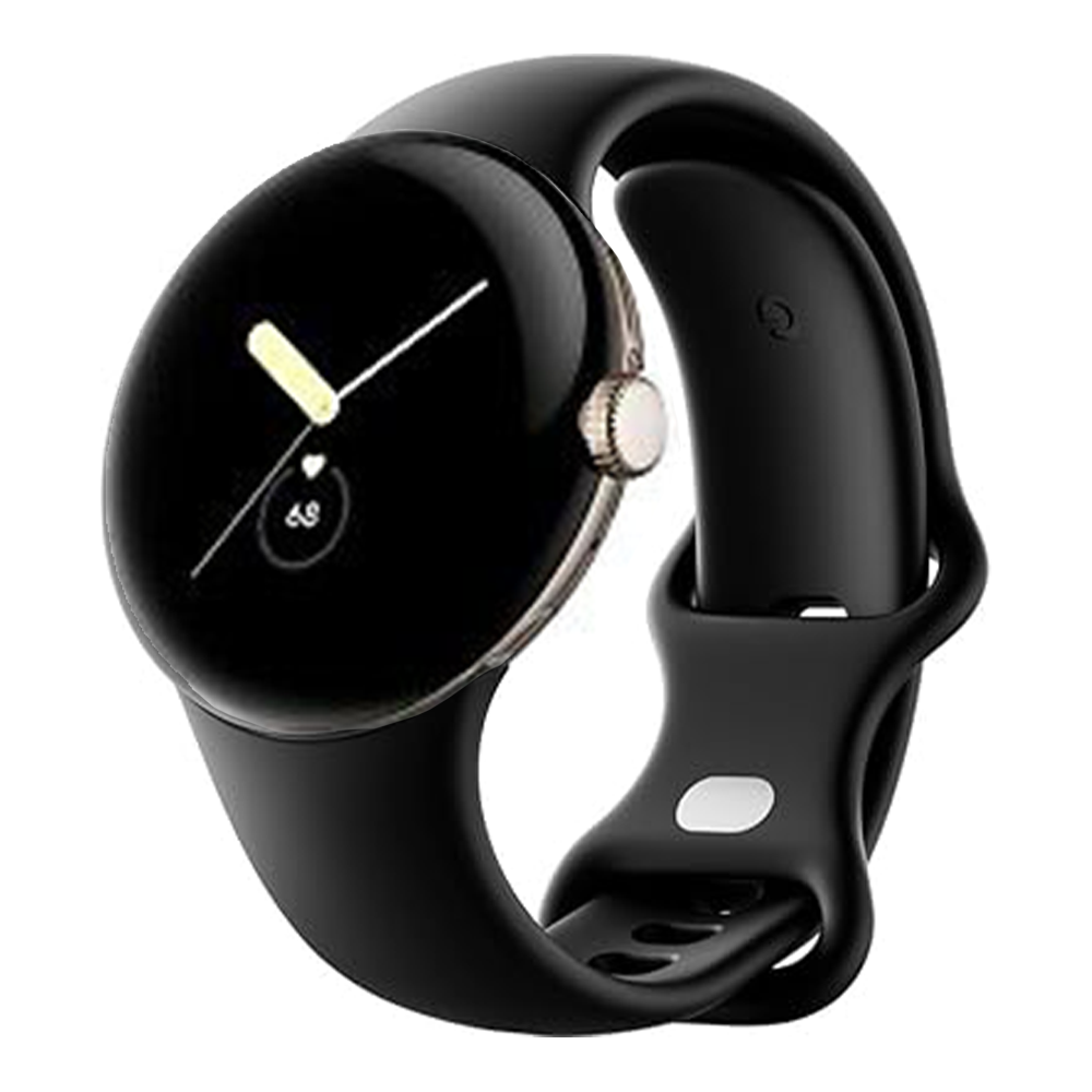 Google Pixel Watch 1 41mm – Champagne Gold Stainless Steel/Black Sport Band (Refurbished)