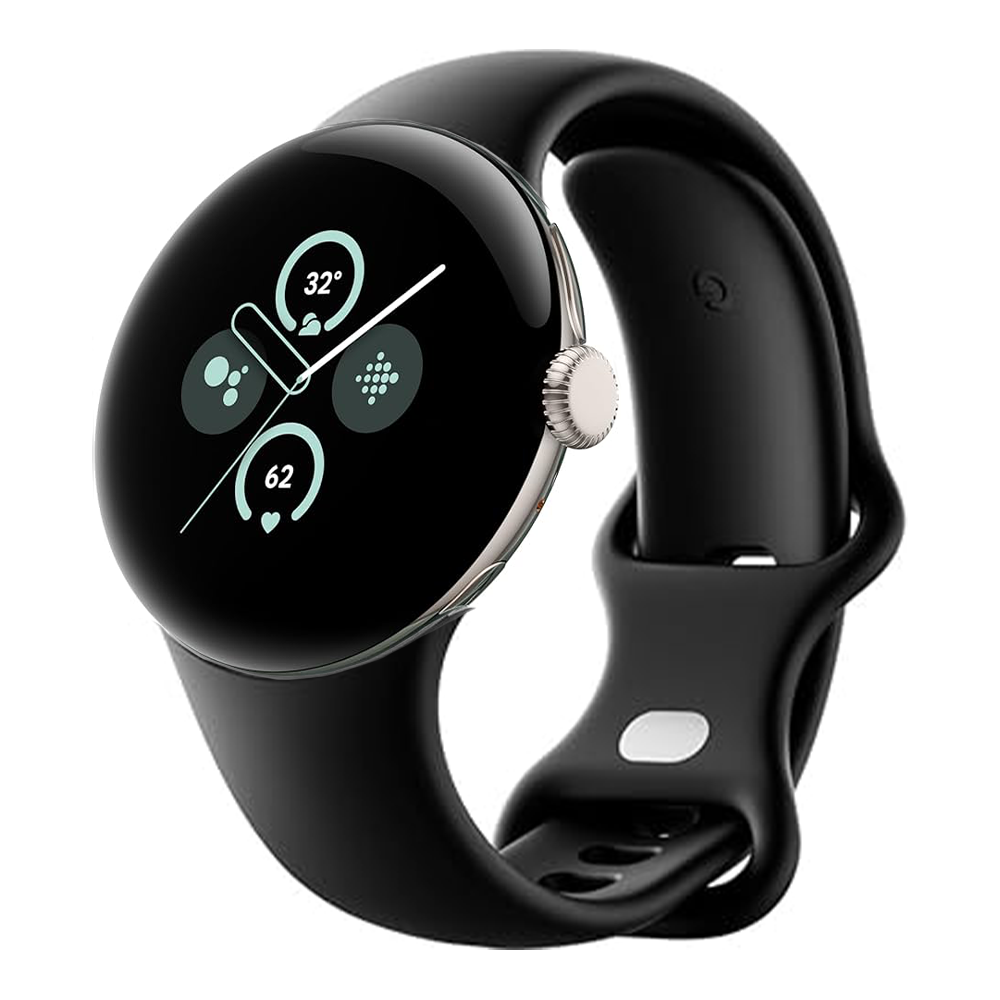 Google Pixel Watch 2 41mm – Polished Silver Aluminum Case/Black Sport Band (Refurbished) - image 2