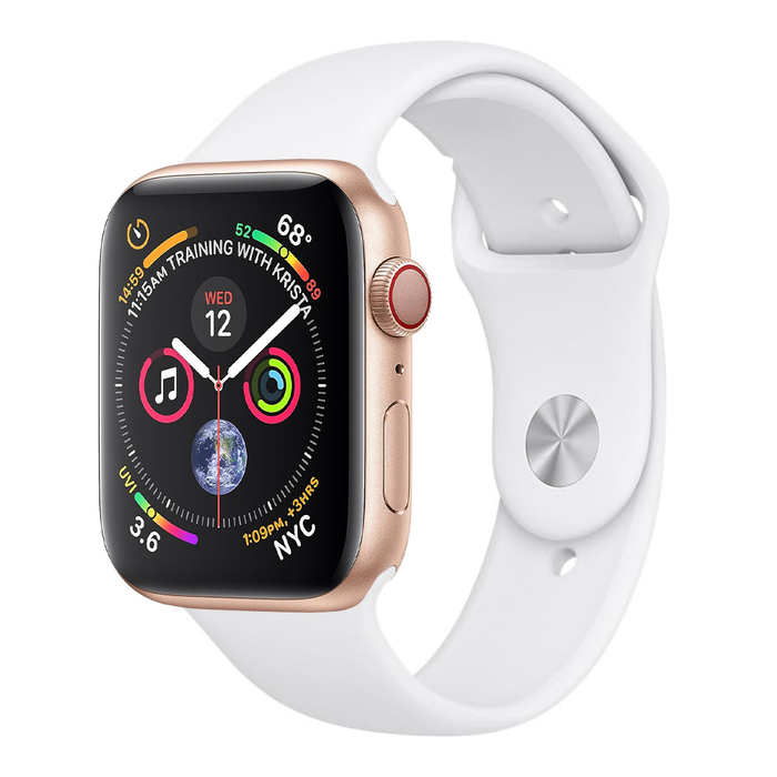 Apple Watch Series 4 44mm – Gold Aluminum/White Sport Band (Refurbished)
