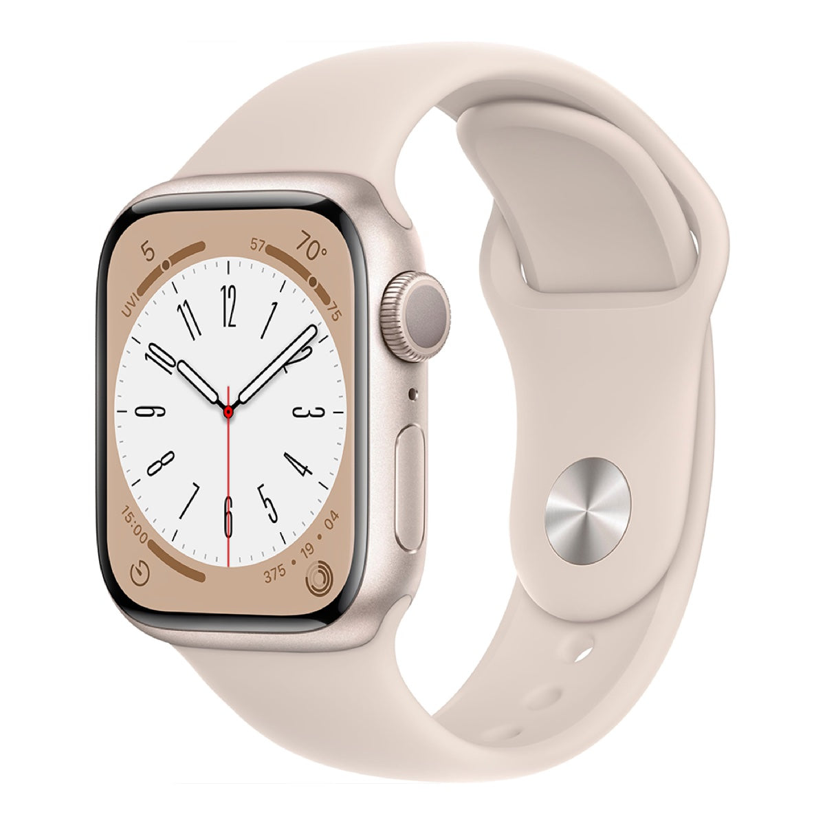 Apple Watch Series 8 41MM – Starlight / White Rubber Band (Refurbished)