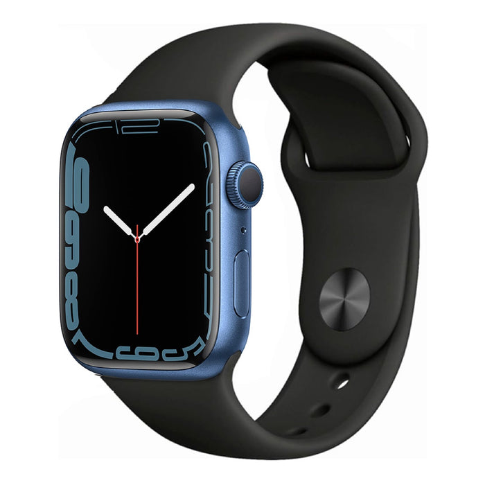 Apple Watch Series 7 45mm – Blue Aluminum/Black Sport Band (Refurbished)