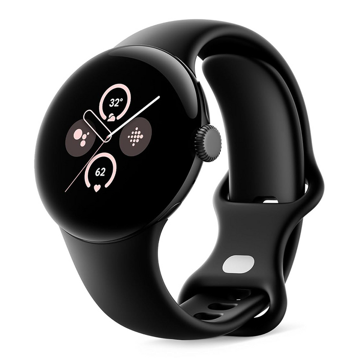 Google Pixel Watch 2 41mm – Matte Black Aluminum Case/Black Sport Band
