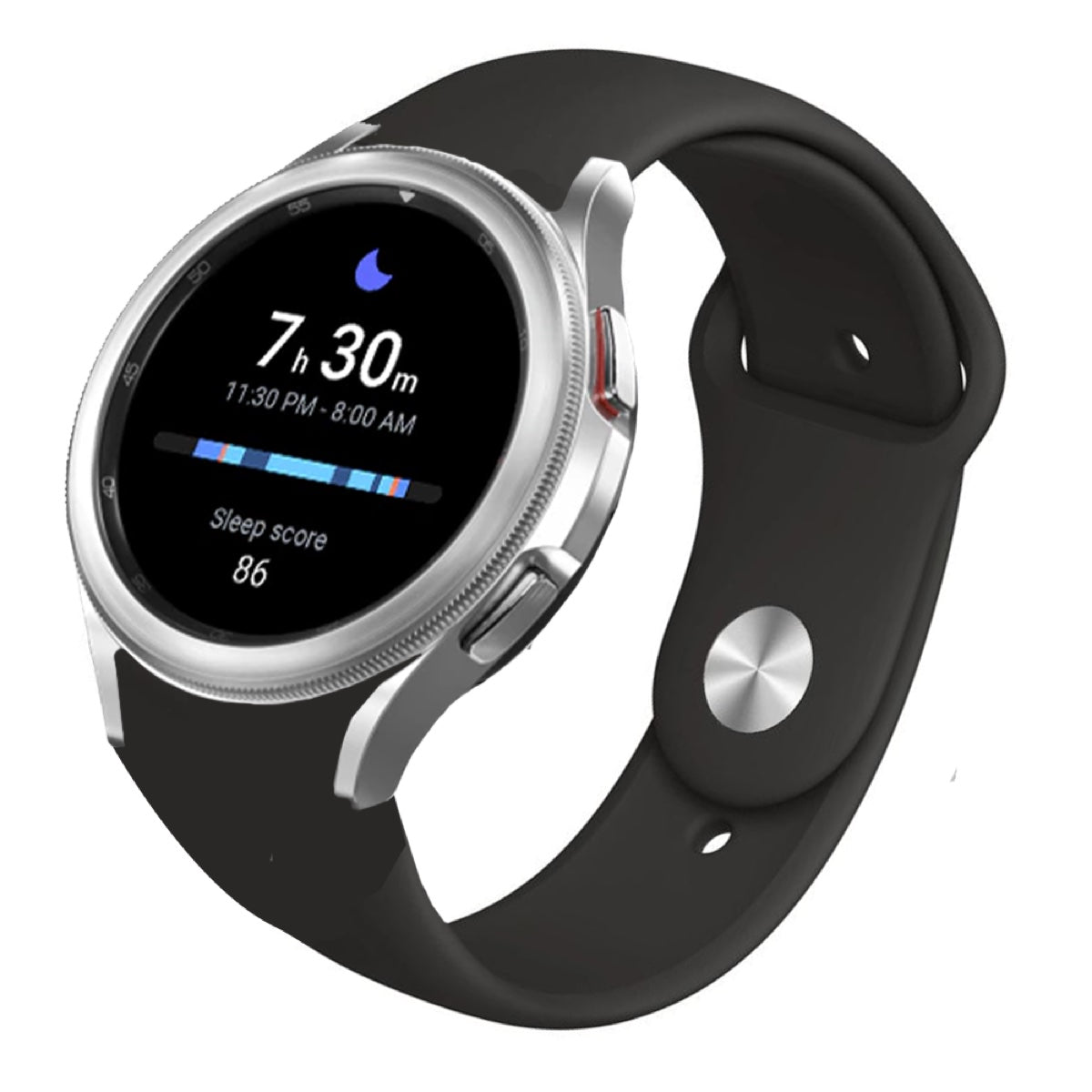 Samsung Galaxy Watch 4 Classic 42mm – Silver Stainless Steel/Black Sport Band (Refurbished)