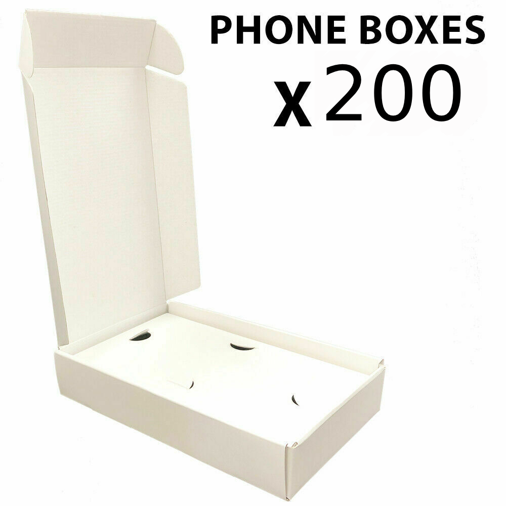200 pcs Specialty Cell Phone Empty Boxes White Generic for Retail or Resale