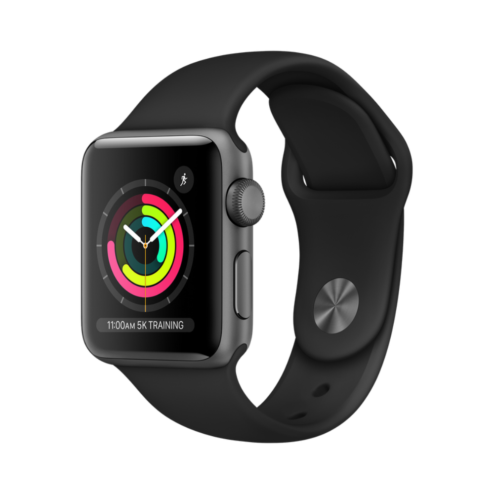 Apple Watch Series 3 38MM 16GB Cellular - Space Gray Aluminum / Black Rubber Band