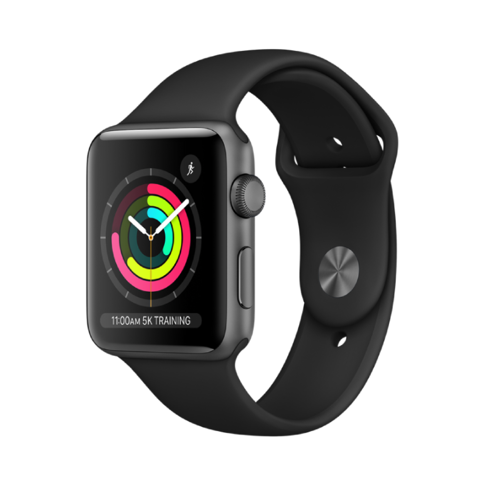 Apple Watch Series 3 42MM 16GB Cellular - Space Gray Aluminum / Black Rubber Band
